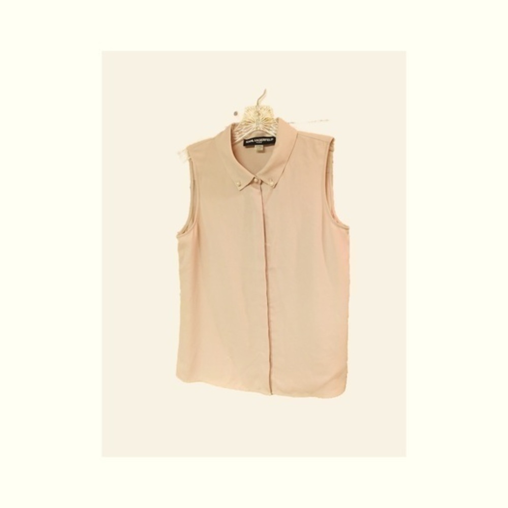Karl Langerfeld ParisTan Blouse - Sleveless, High neck  Size S